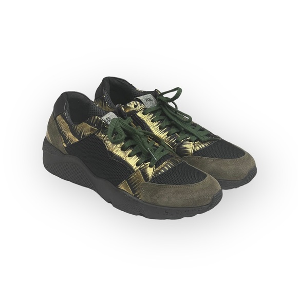 new P448 𖤐 Limited Edition Alex Charm Metallic Leather Sneakers 𖤐 Army 𖤐 40 - Picture 11 of 16